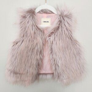 Girls Faux Fur Light Purple Pink Vest Cherokee Size XS (4/5) Hooks